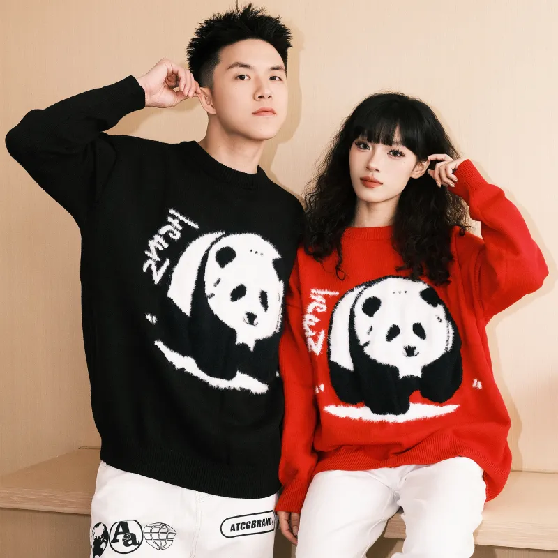 ZMOH Knitted Fabric Sweater Unisex-3