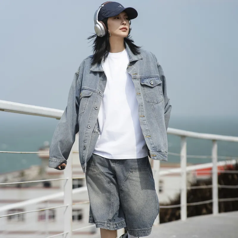 ZMOH Denim Jacket Unisex Couple's-5