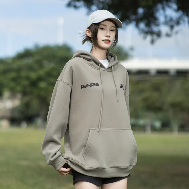 ZMOH Fleece Lined Hoodie Unisex Couple's-3