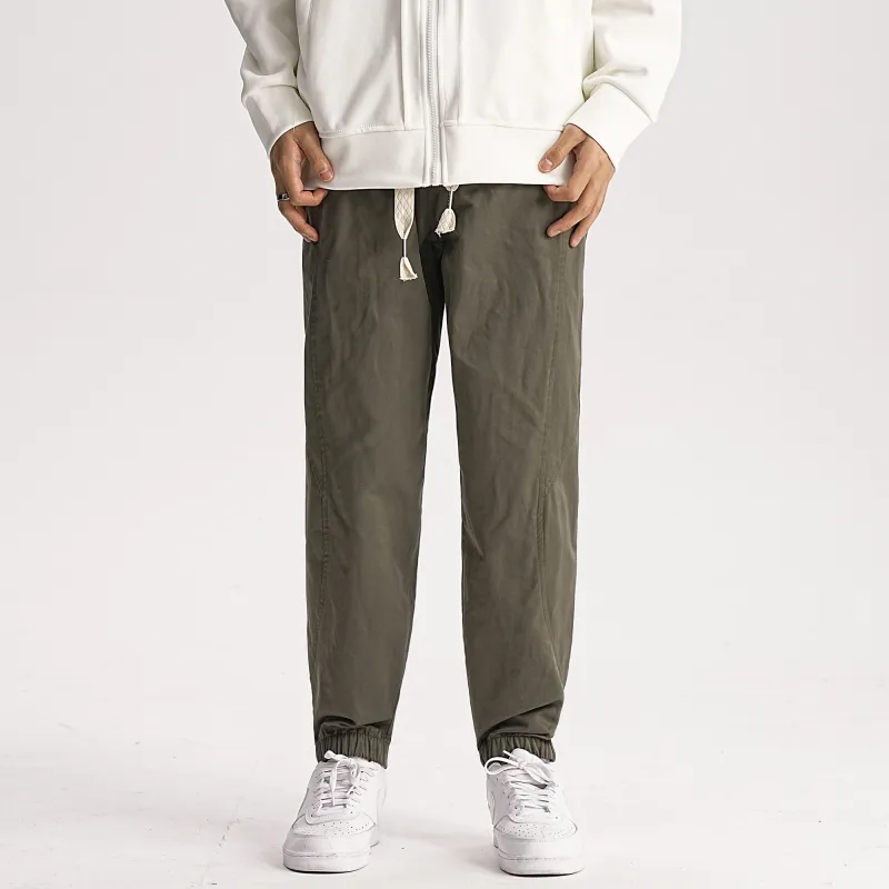 ZMOH Elastic Cuff Casual Pants Unisex Couple's-2