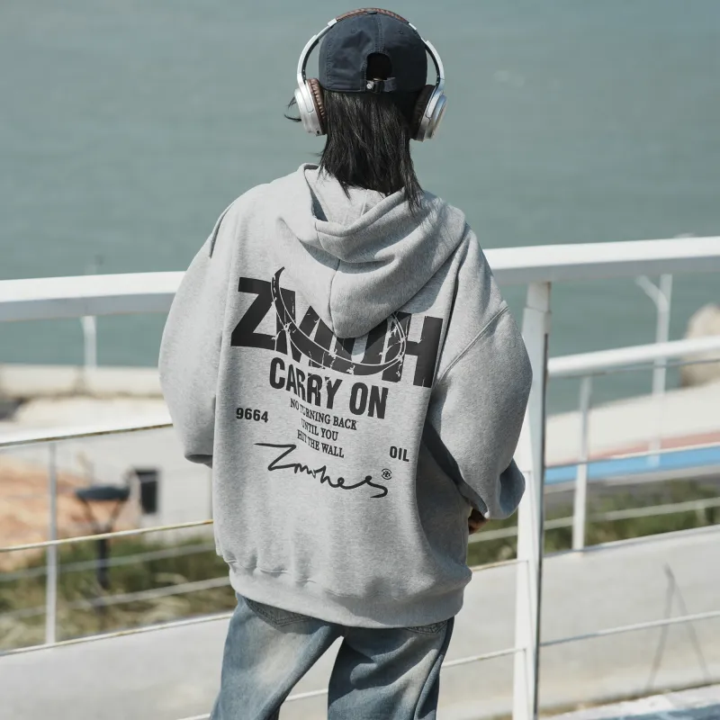ZMOH Fleece Lined Hoodie Unisex Couple's-3
