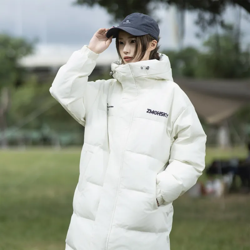ZMOH Long Puffer Jacket Unisex Couple's-5