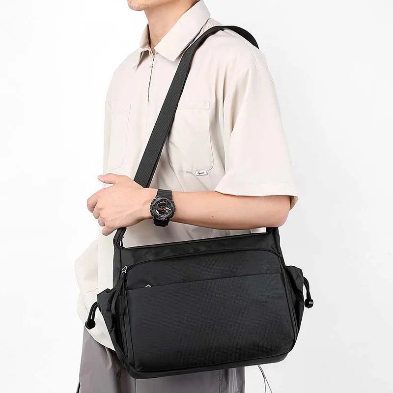 Boniu Nylon Shoulder Bag Unisex Black-1