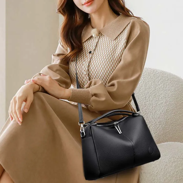 Boniu Cow Leather Shoulder Bag, Crossbody Bag, Handbag Regular Women's Multicolor-2