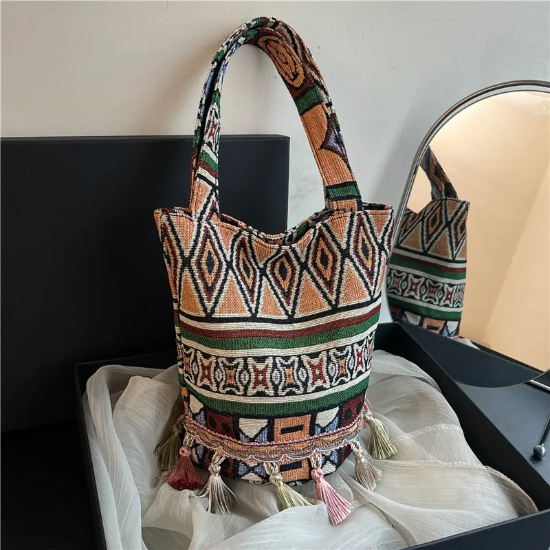 Boniu Canvas Bag, Handbag Regular Women's Multicolor-5