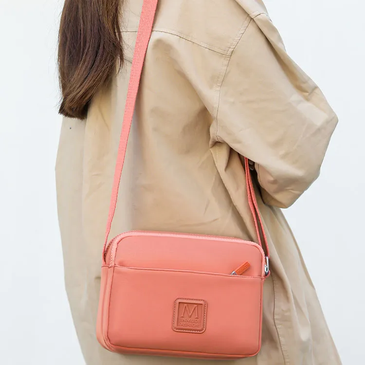 Boniu Nylon Fabric Crossbody Bag, Shoulder Bag Women's Black/Vintage Red/Caramel/Orange-5