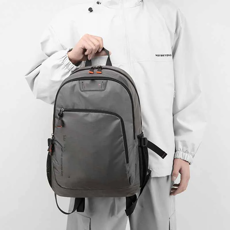 Boniu Nylon Fabric Backpack Men's Black/Gray/Light Blue/Army Green-3