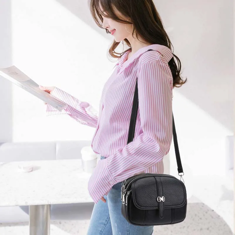 Boniu PU Crossbody Bag Regular Women's Black-1