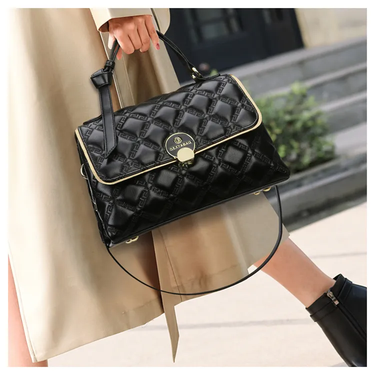 Boniu PU Handbag Women's Black/Chocolates-1