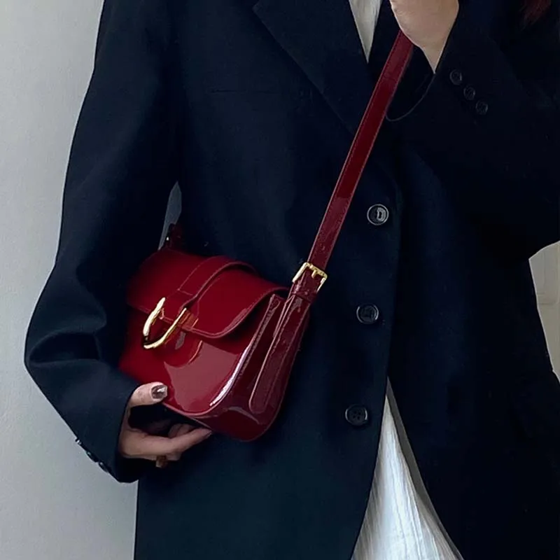 Boniu PU Shoulder Bag Women's Red-3