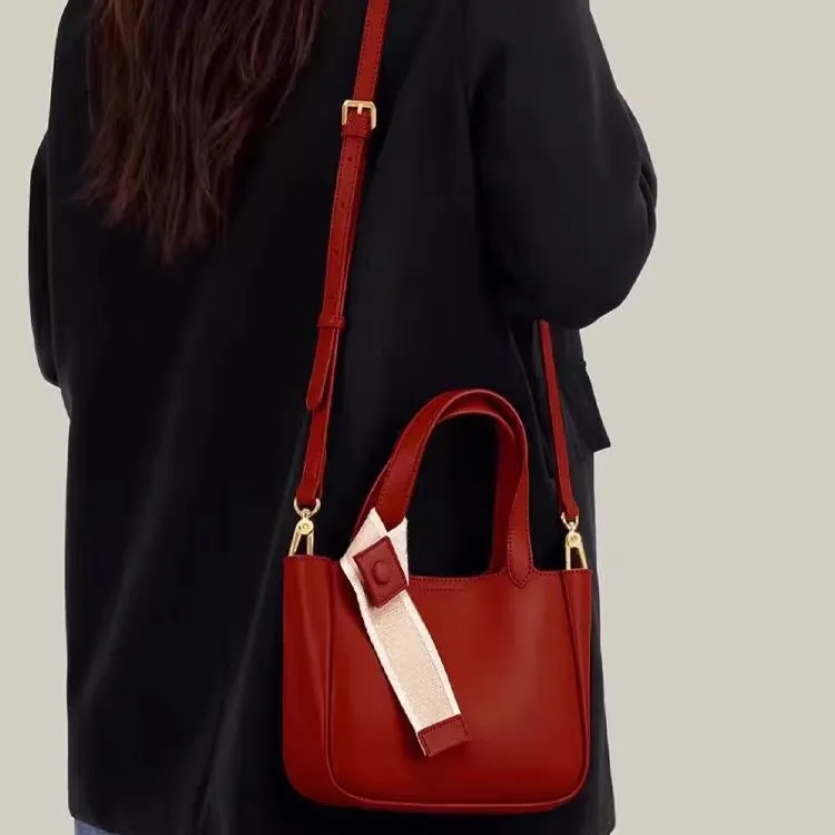 Boniu PU Baskets Bag, Crossbody Handbag Women's Red-4