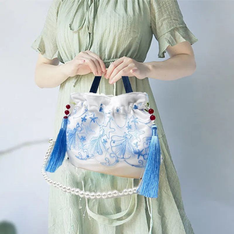 Boniu Polyester Hanfu Bag, Traditional Chinese Style Bag, One Shoulder Handbag Women's-1