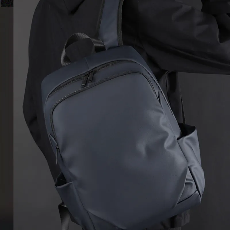 Boniu Nylon Fabric Backpack Regular Men's Black/Gray/Dark Blue-5