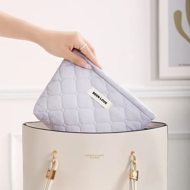 Boniu Polyester Makeup Bag Unisex Purple/Beige-5