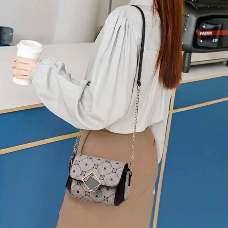 Boniu PU Shoulder Bag, Crossbody Bag Regular Women's Coffee & Khaki-4