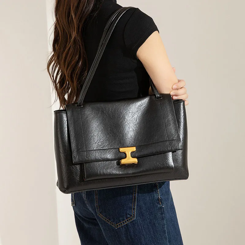 Boniu PU Shoulder Bag Women's Black-1
