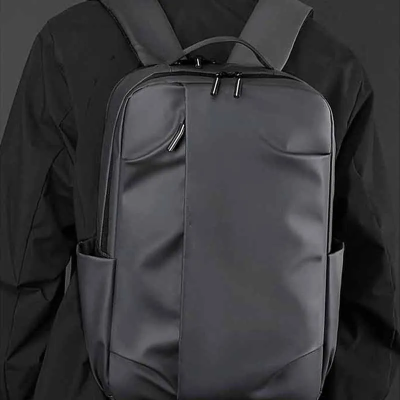 Boniu Nylon Fabric Backpack Unisex Black/Gray/Dark Blue/Army Green-3