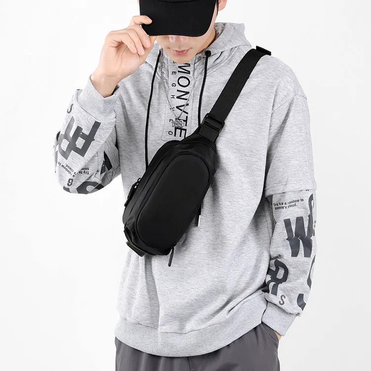 Boniu Nylon Fabric One Shoulder Fanny Pack, Crossbody Bag, Sling Bag Men's Multicolor-2