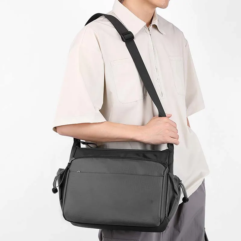 Boniu Nylon Shoulder Bag Unisex Black-4