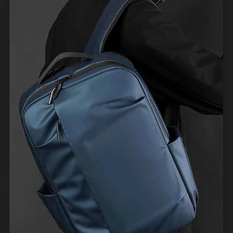 Boniu Nylon Fabric Backpack Unisex Black/Gray/Dark Blue/Army Green-5