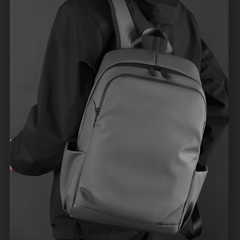 Boniu Nylon Fabric Backpack Regular Men's Black/Gray/Dark Blue-3