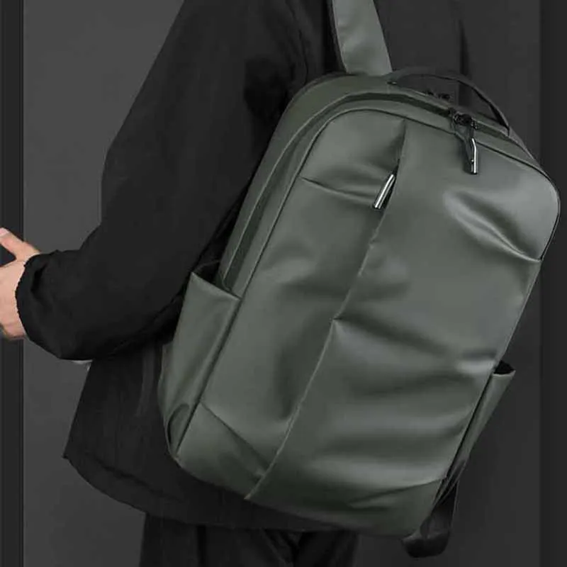 Boniu Nylon Fabric Backpack Unisex Black/Gray/Dark Blue/Army Green-7