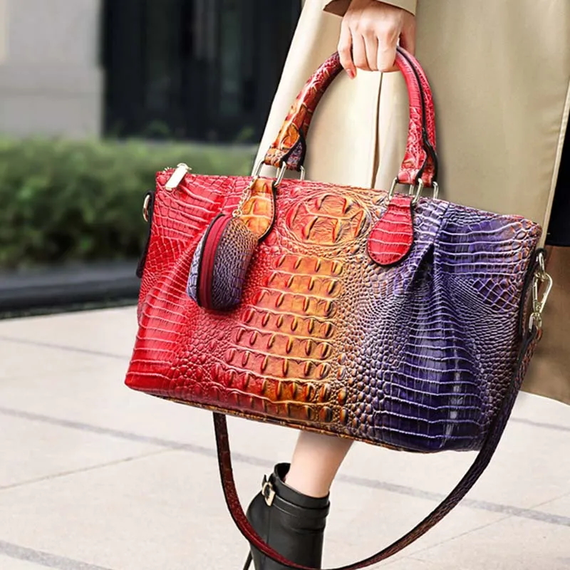 Boniu PU Tote Bag, Single Shoulder Crossbody Handbag Women's Dazzling Color-1