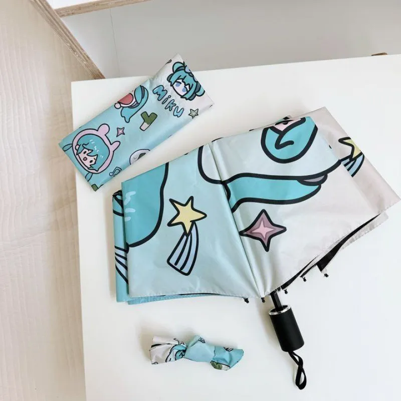 SMITH CHU Hatsune Miku, Fan Merch, Yumi Akari Umbrella, Cute Chibi Sun Protection Automatic Folding Umbrella-1