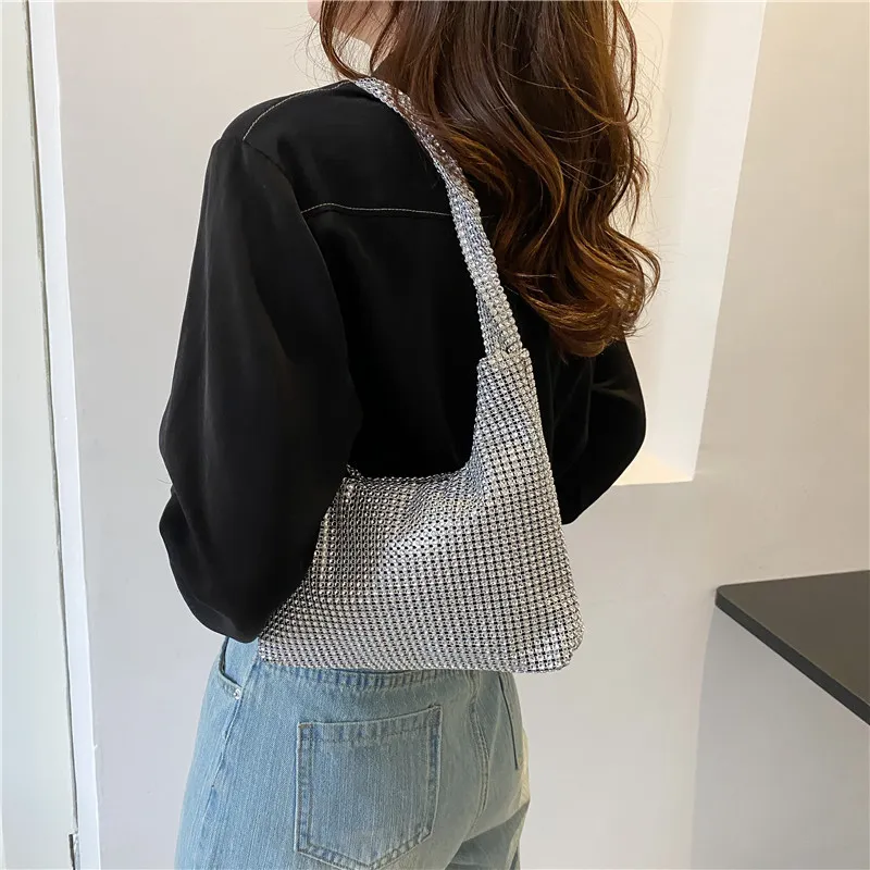 Boniu PU Shoulder Bag Evening Party Bag Shoulder Bag Regular Women's Silver-3
