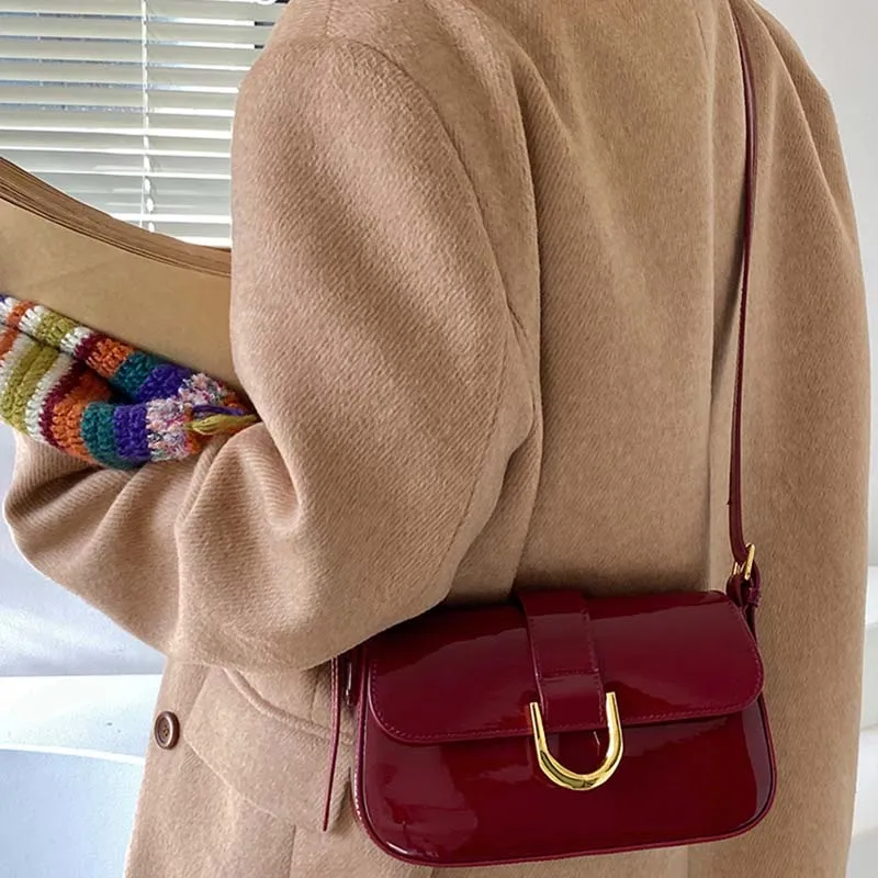 Boniu PU Shoulder Bag Women's Red-1