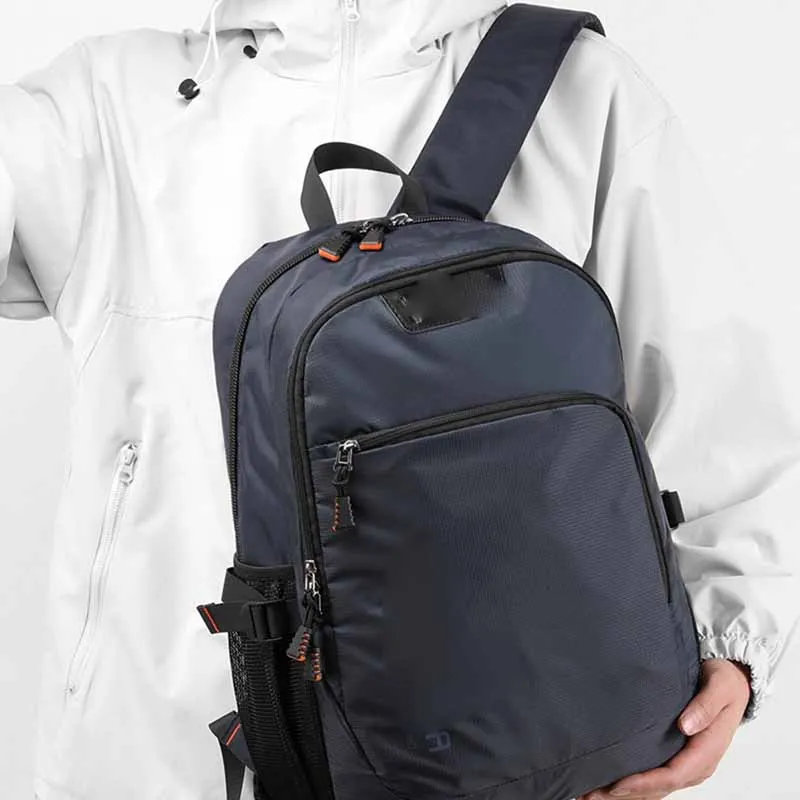 Boniu Nylon Fabric Backpack Men's Black/Gray/Light Blue/Army Green-5