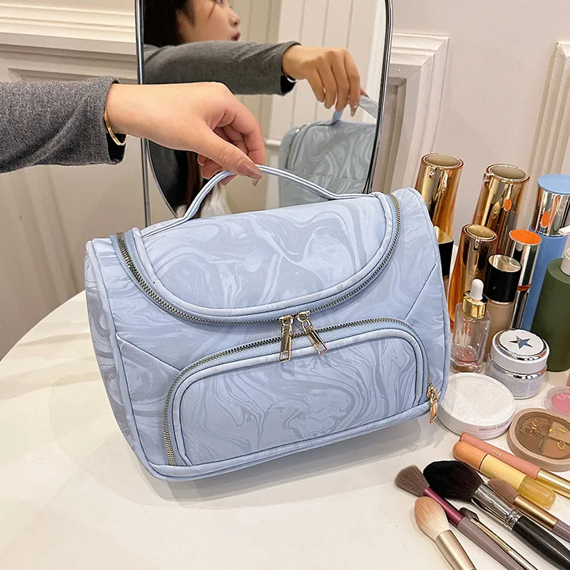 Boniu Polyurethane Makeup Bag Regular Women's Black/White/Pink/Blue-7