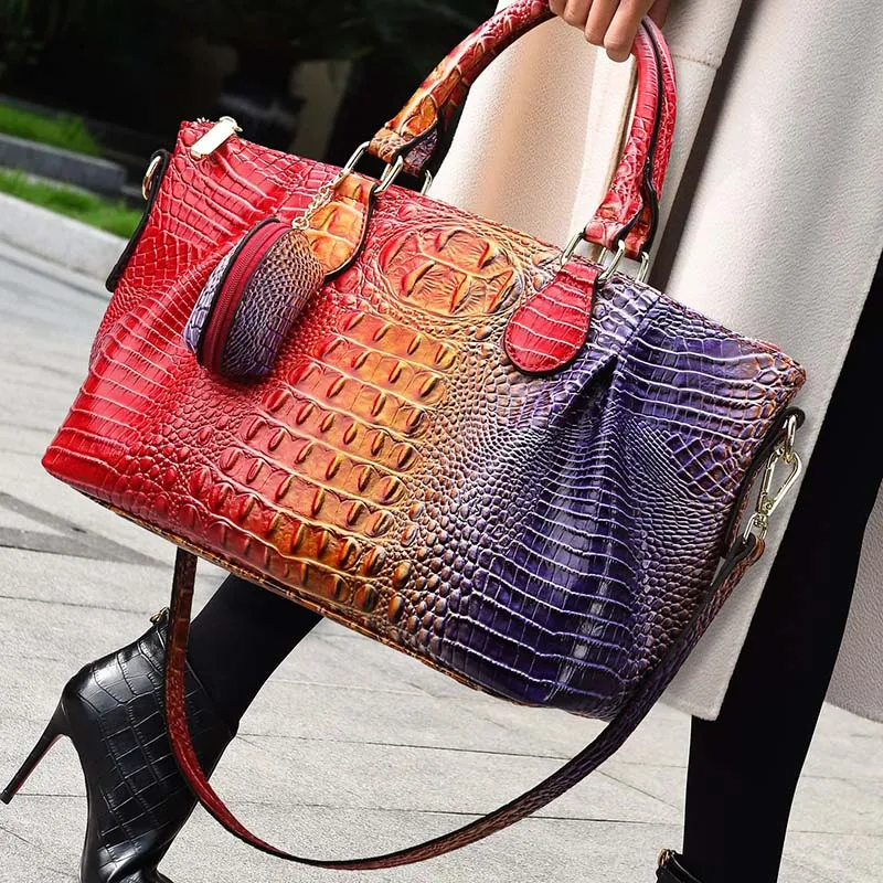 Boniu PU Tote Bag, Single Shoulder Crossbody Handbag Women's Dazzling Color-4
