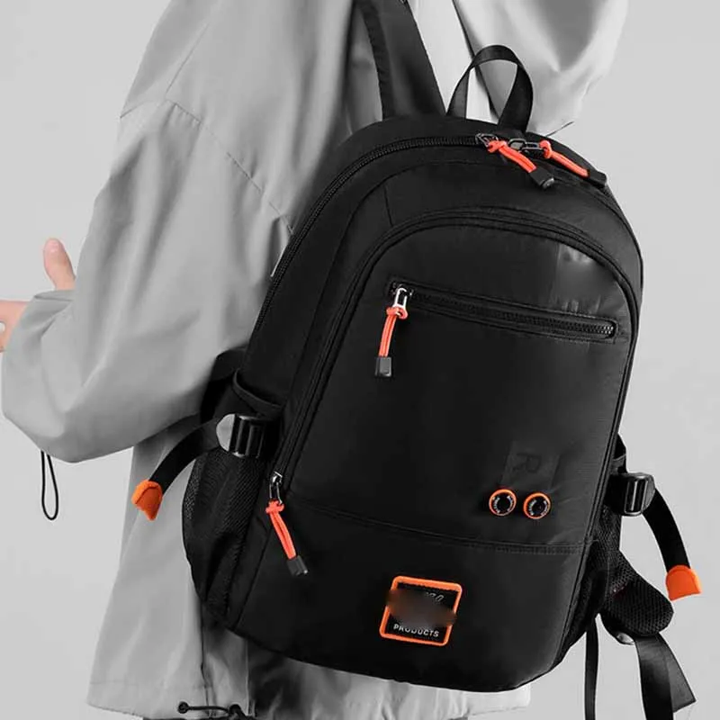 Boniu Nylon Fabric Backpack Unisex Black/Gray/Royal Blue/Jasper/Gray Green-1