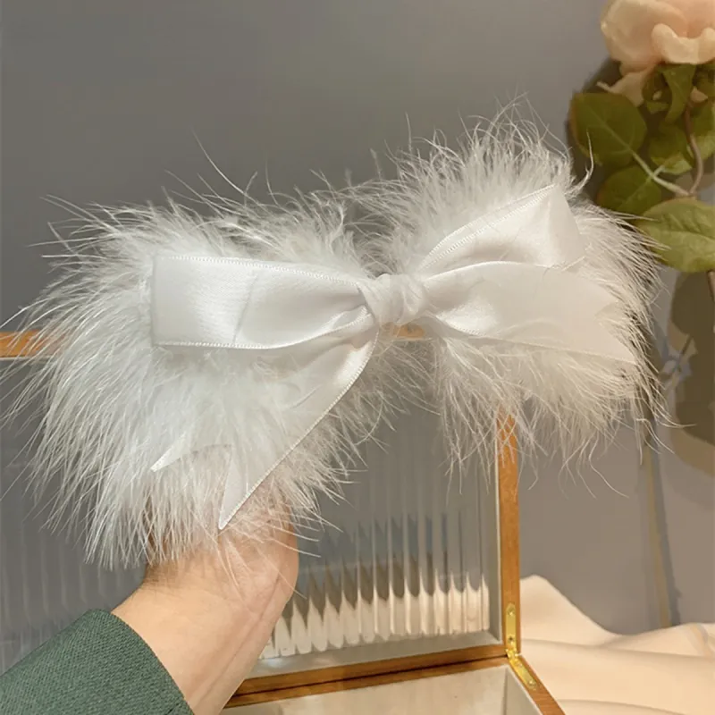 Connect The Past And The Present. Fabric Hair Clips Women's White-3