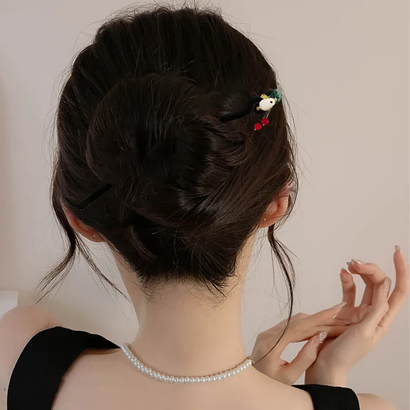 Connect The Past And The Present. Imitation Ebony Sandalwood Hairpins Women's-2