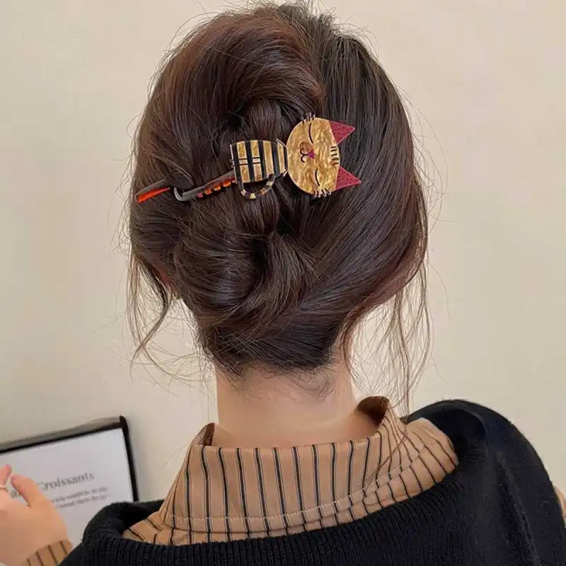 Connect The Past And The Present. Acrylic Hair Clips Women's-13