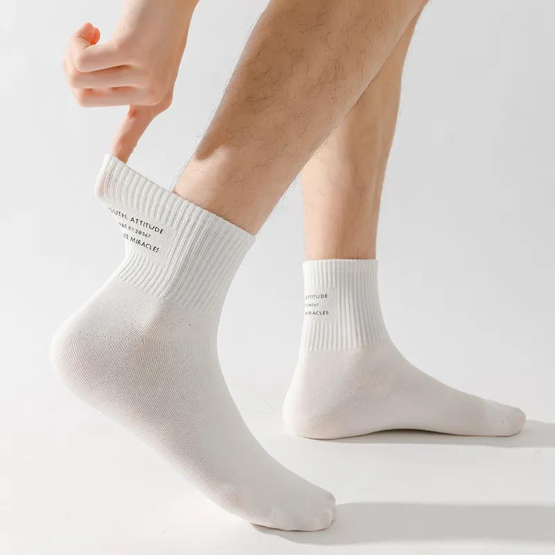 MIIOW Mid Calf Socks Men Shopping Bag 5 Pack-5