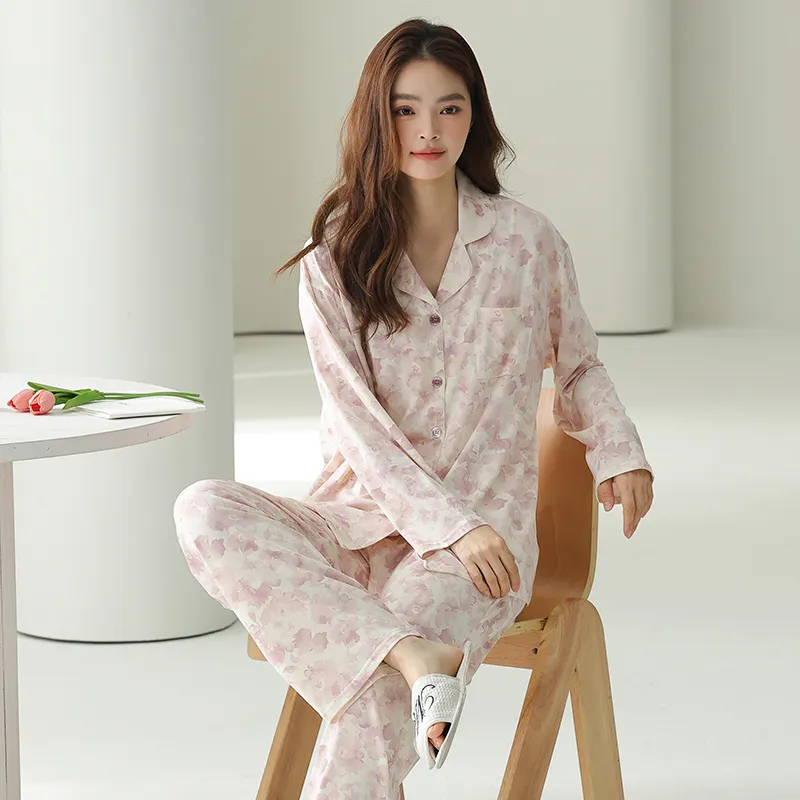 MIIOW Pajama Set Women's Pink Petals-3