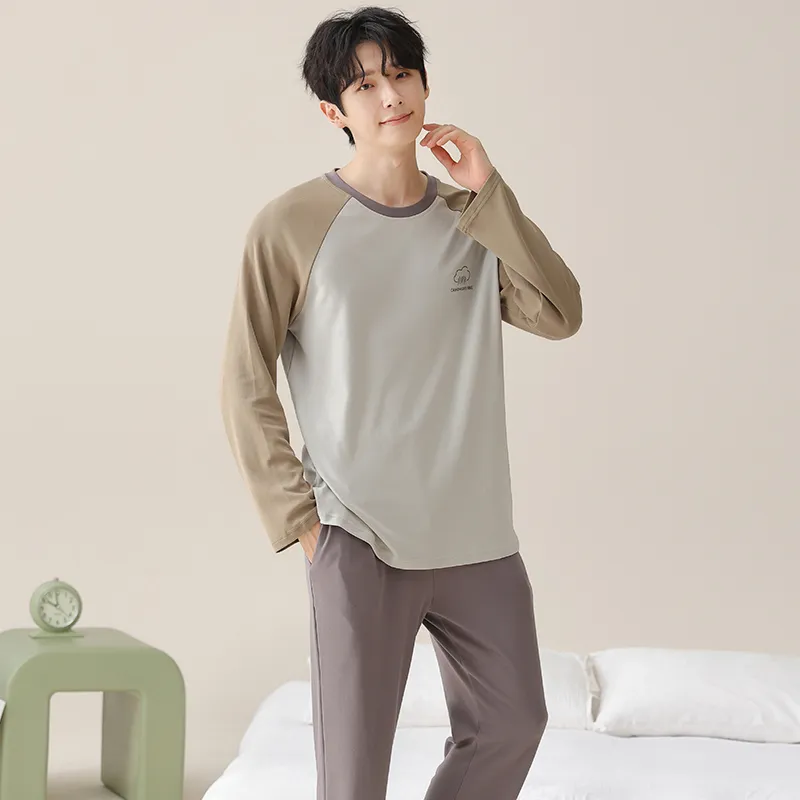 MIIOW Pajama Set Men's Gray Brown-5