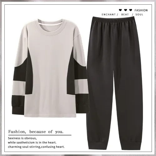 MIIOW Pajama Set Men's Gray Patchwork