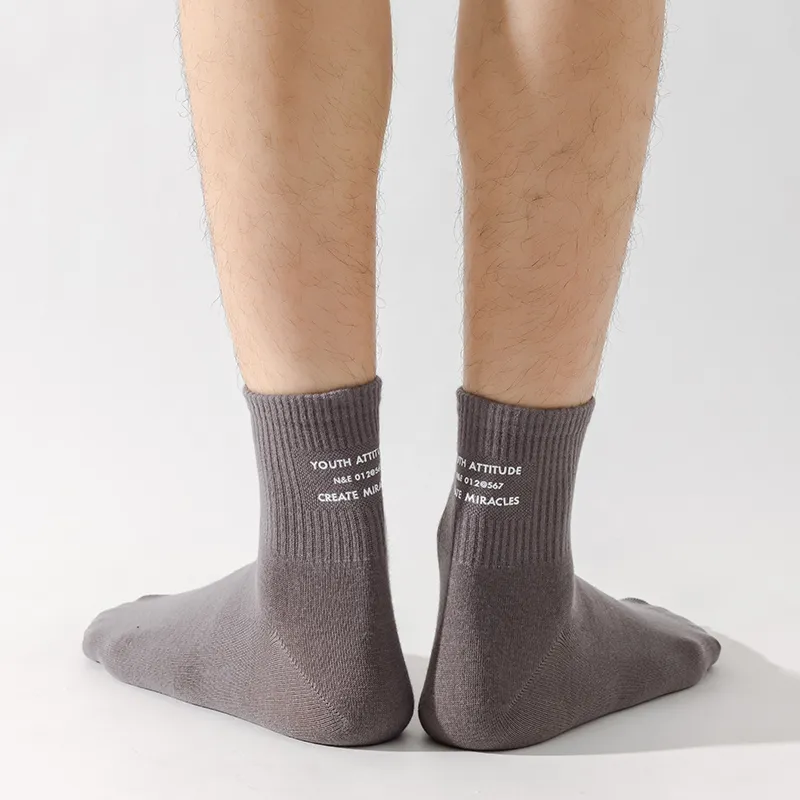 MIIOW Mid Calf Socks Men Shopping Bag 5 Pack-8