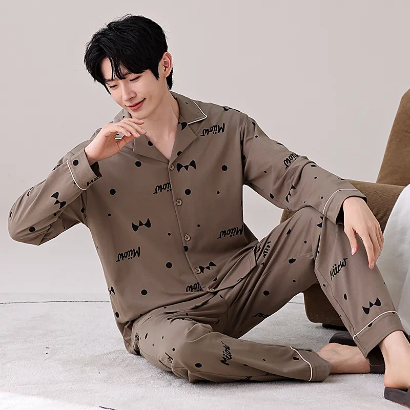MIIOW Pajama Set Men's Light Brown-4