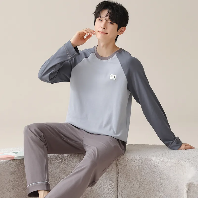 MIIOW Pajama Set Men's Gray Blue-1