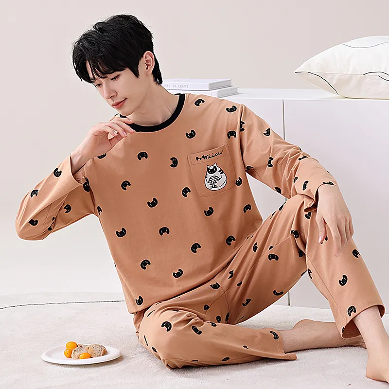MIIOW Pajama Set Men's Gift Box Set Ginger Yellow-4