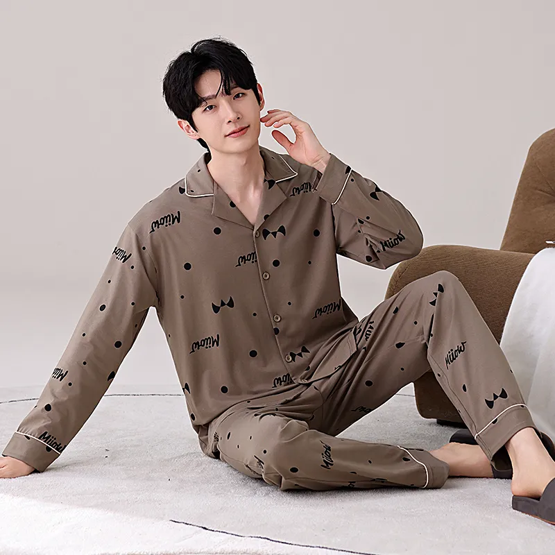 MIIOW Pajama Set Men's Light Brown-6