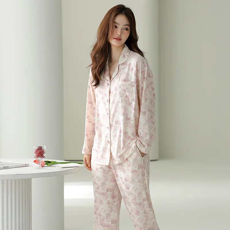 MIIOW Pajama Set Women's Pink Petals-1