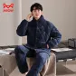 Navy Blue-[Triple-Layer Thick & Thermal Insulated]Men's Couple Pajamas