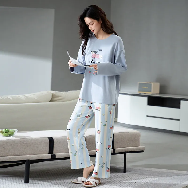 MIIOW Pajama Set Women's Light Blue-4