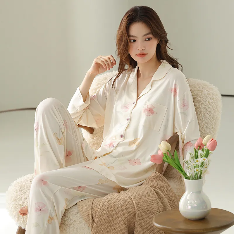 MIIOW Pajama Set Women's Gift Box Set Apricot-1